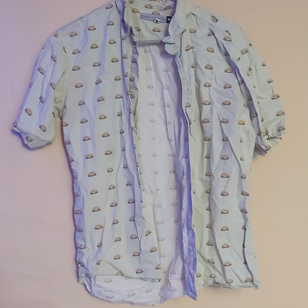 Large Green Hamburger Print Shirt